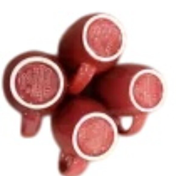 Corelle Ware Set Of 4 Red Ceramic Coffee Mugs 12 Oz Each Durable & Stylish Desig - Picture 3 of 4